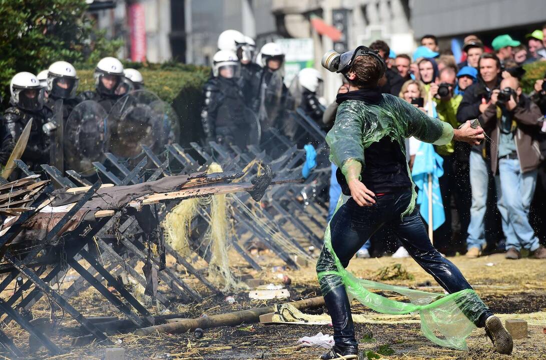 Briuselyje protestavo žemdirbiai