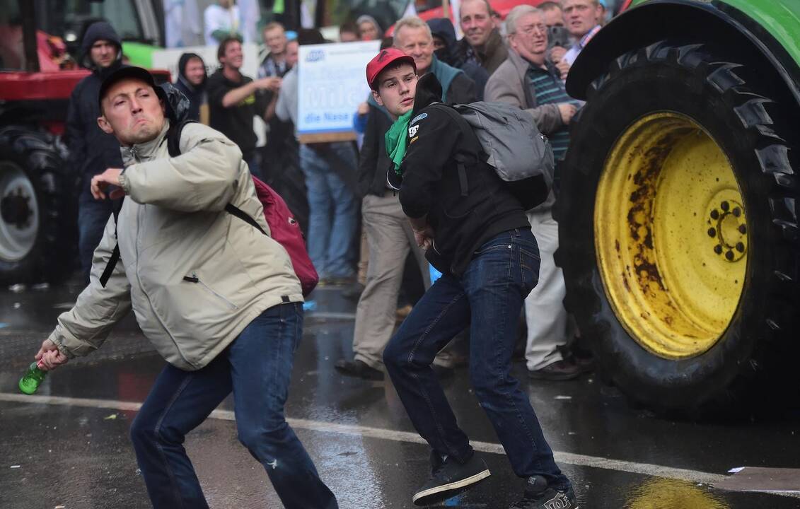 Briuselyje protestavo žemdirbiai