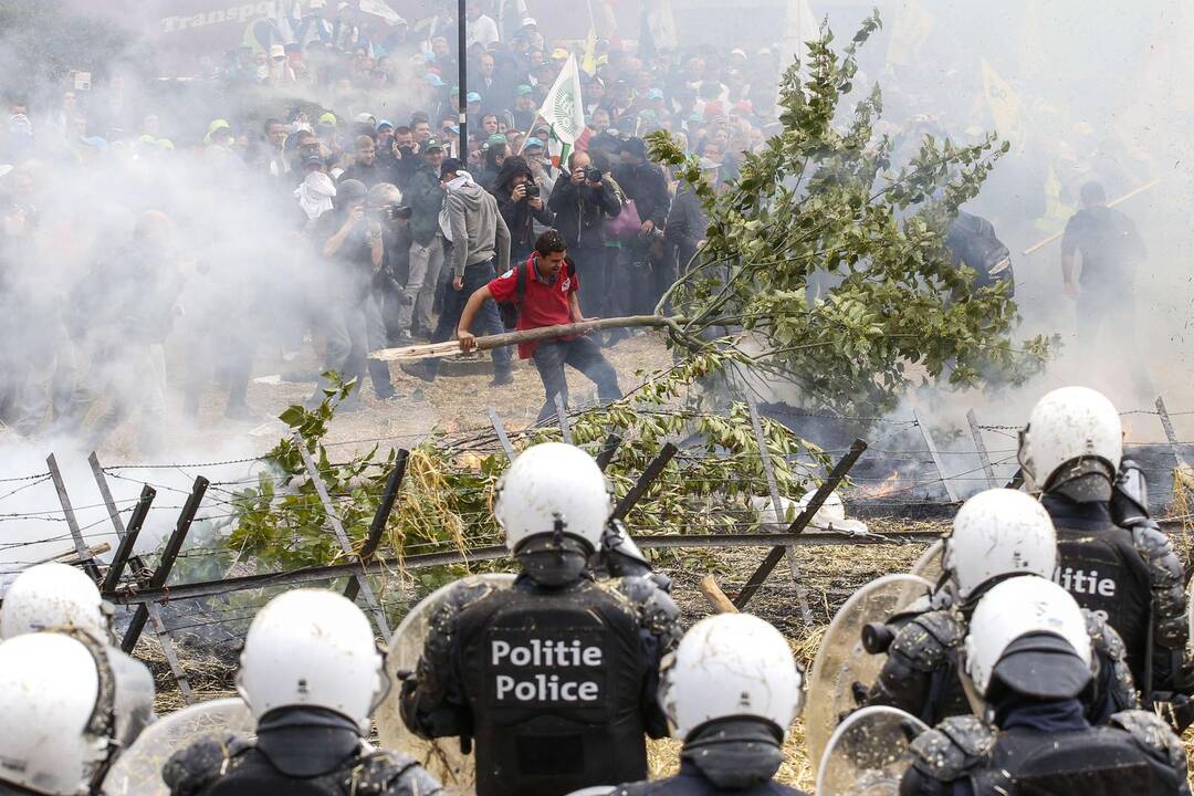 Briuselyje protestavo žemdirbiai