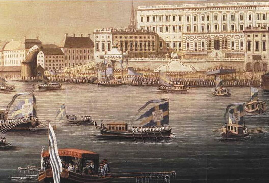 Istorija: 1923 m. rekonstruota karališkoji barža „Wedding“, kurią 1774 m. Gustavo III įsakymu suprojektavo F.H.Chapman.