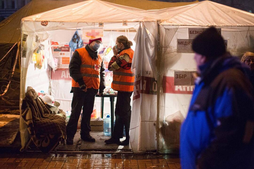 Protestuotojai rengiasi karštam savaitgaliui Kijeve