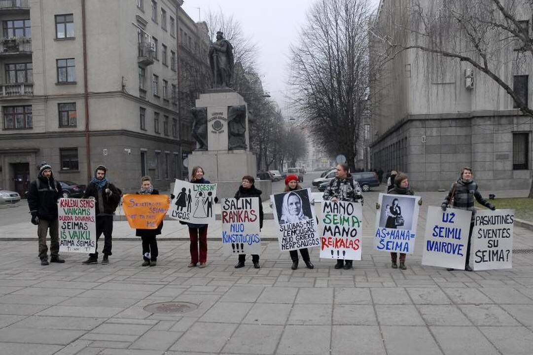 Seime svarstant šeimos sąvoką, Kaune moterys protestavo