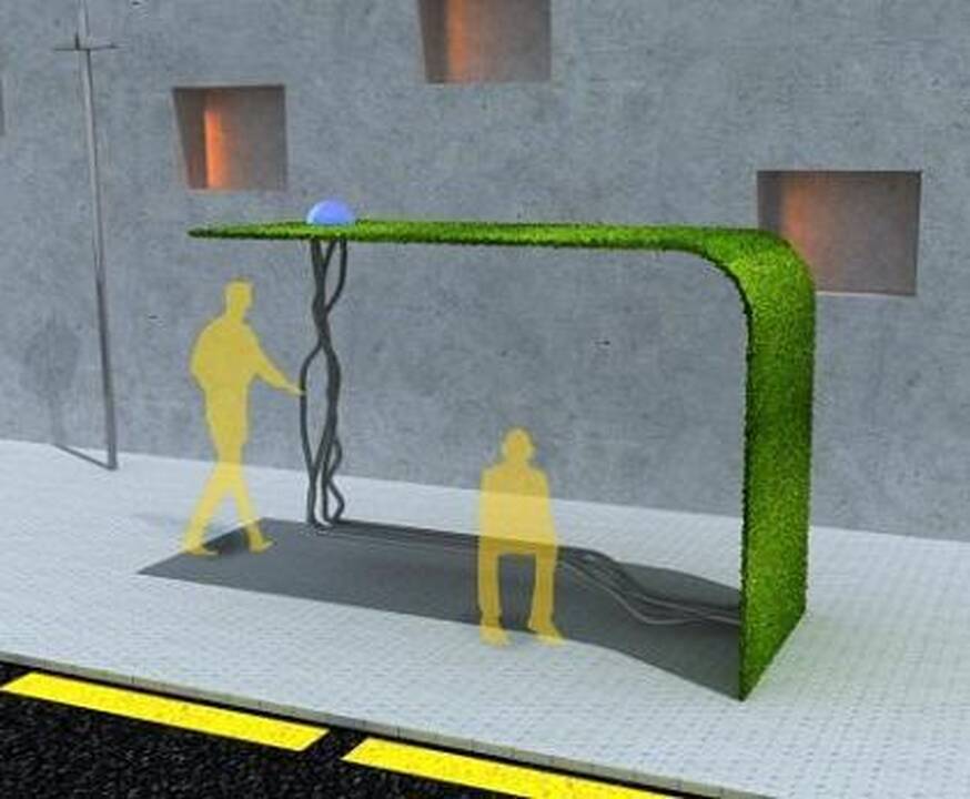 Miesto pilkumą keičia žaliuojančios autobusų stotelės