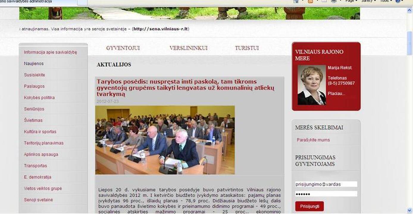 Vilniaus r. savivaldybės puslapyje žodis „merė“ rašomas su klaida