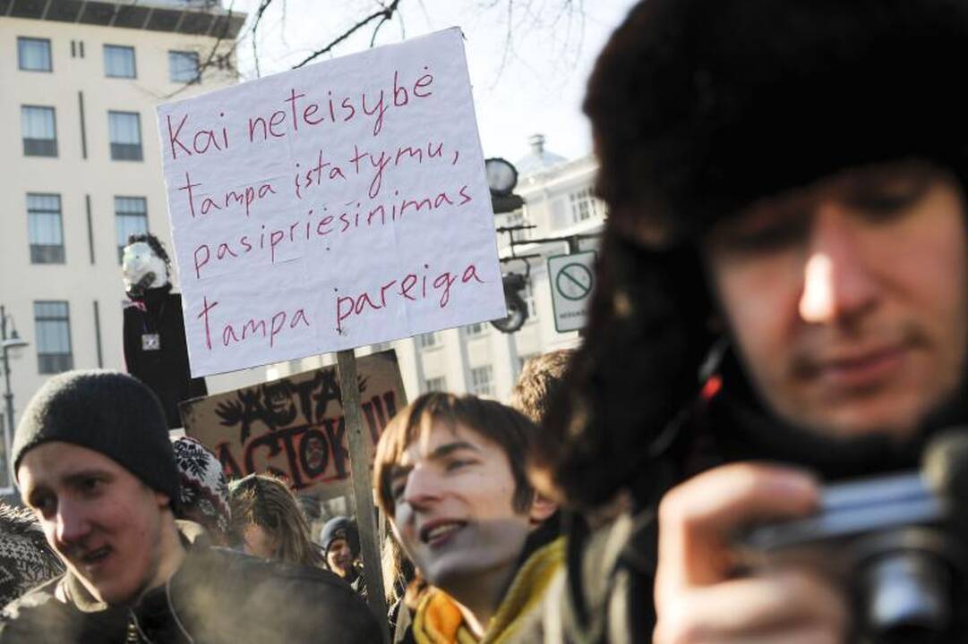 Protestuojančius prieš ACTA palaiko sostinės meras A.Zuokas