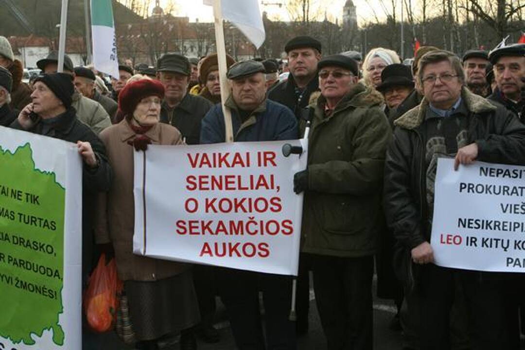 Prieš oligarchus mitingavo keli šimtai žmonių (papildyta)