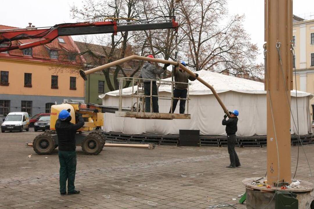Rotušės aikštėje Hanzos medį pakeis Kalėdų eglė