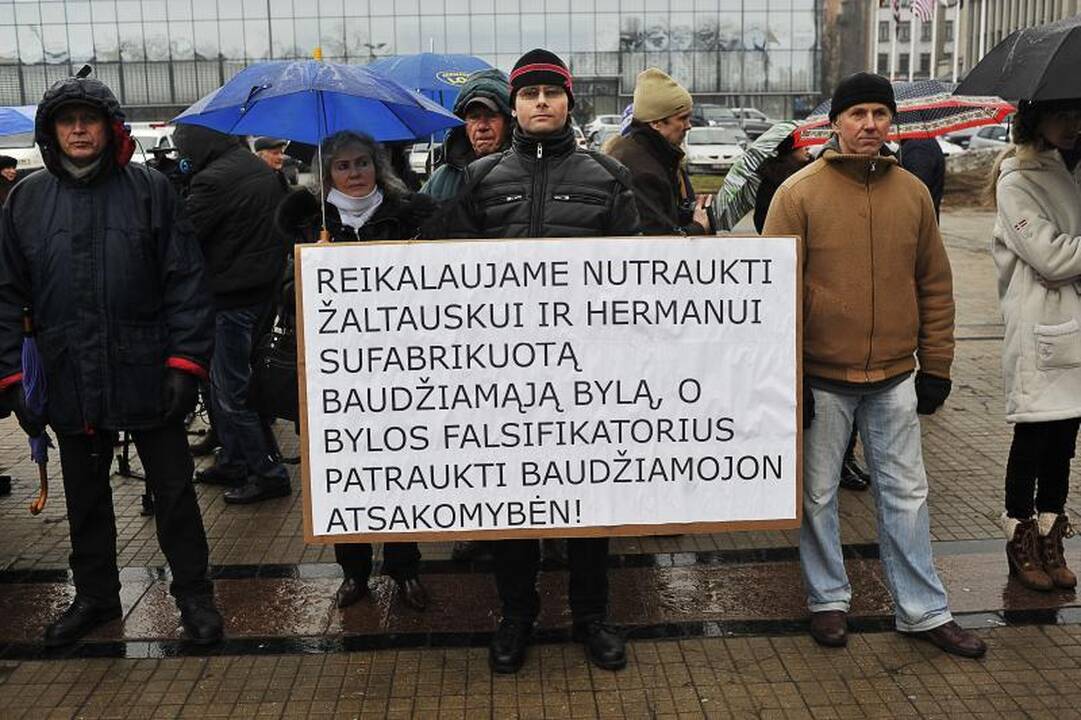 „Drąsiaus kelio“ suburtame mitinge liejosi kaltinimai
