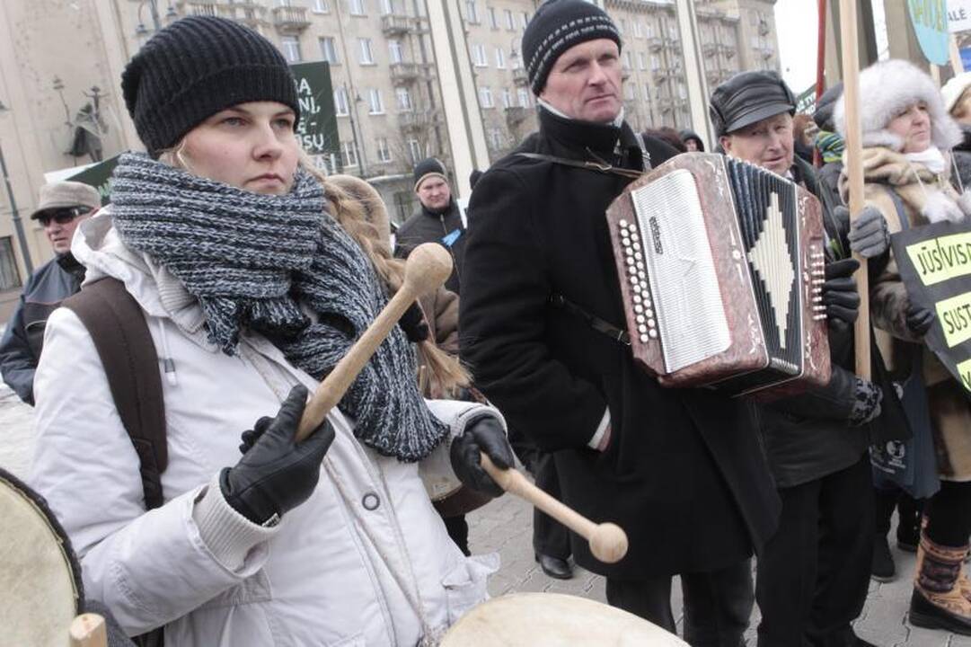 Prie Seimo vėl piketuota prieš skalūnų dujas