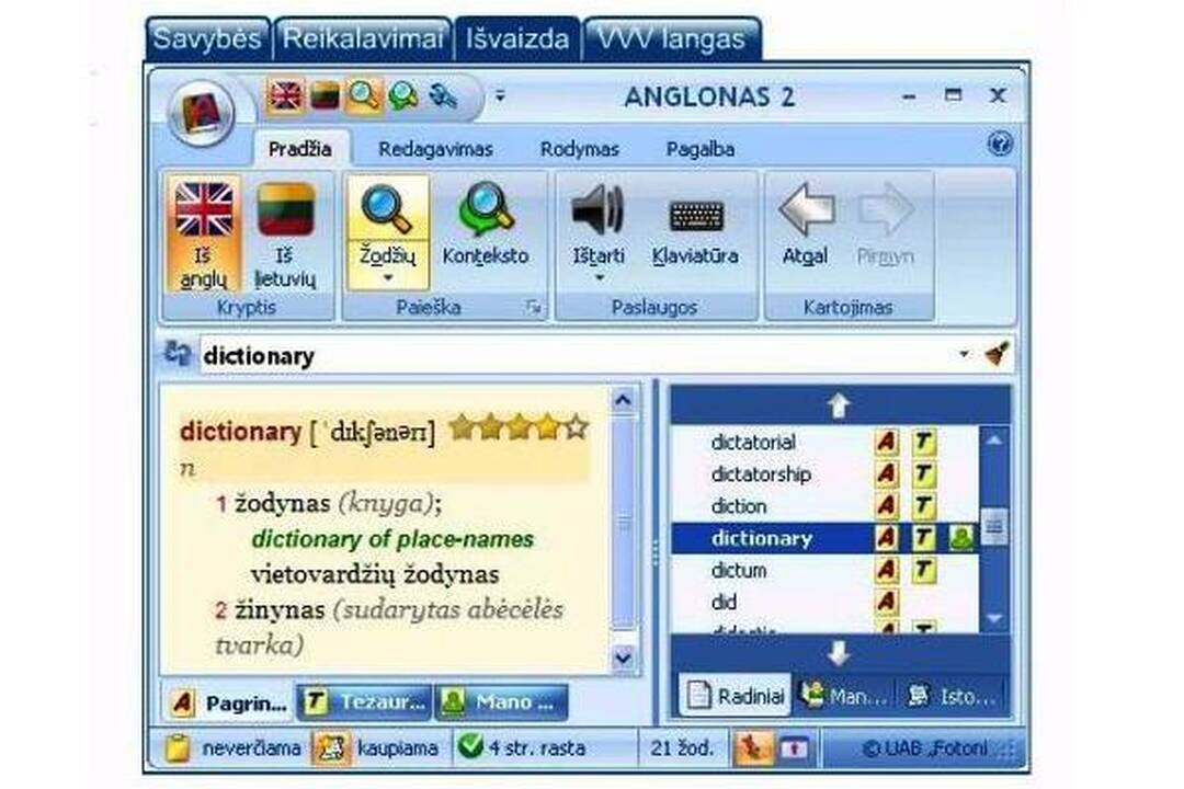 Naujos kartos žodynas „Anglonas 2“