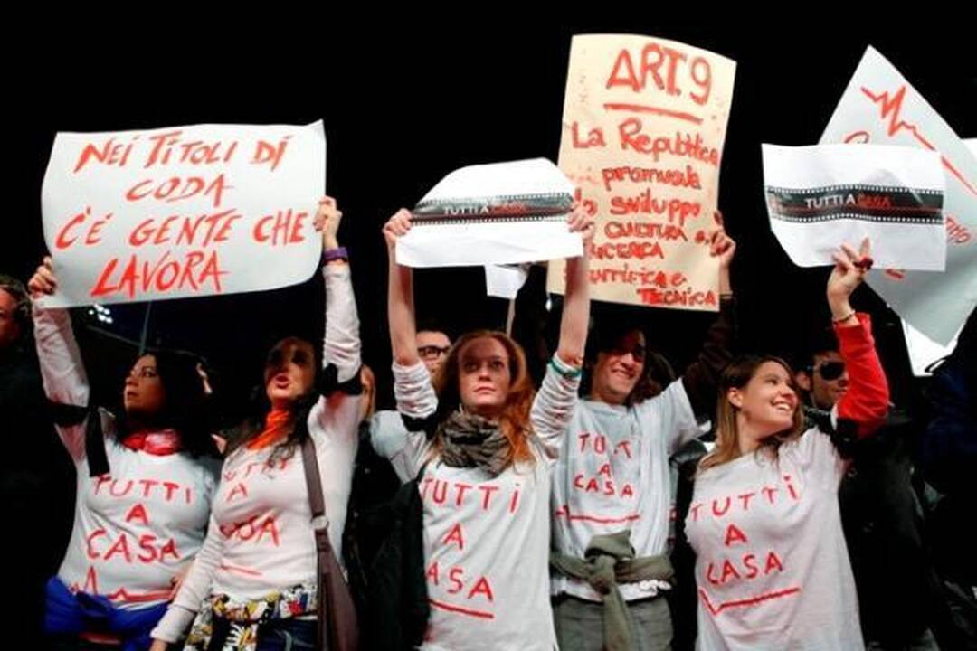 Romos kino festivalio atidarymo ceremoniją sutrikdė protestuotojai