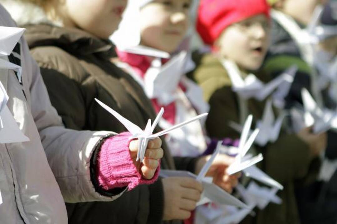 Klaipėdos parama Kudži: popierinės gervės nutūpė ant sakūrų
