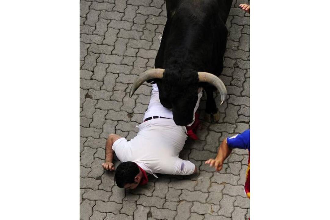 Pamplona: antrąją bulių bėgimo dieną subadytas australas 
