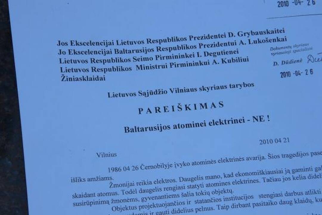 Vilniuje - trys piketai prieš naujų AE statybas (papildyta)