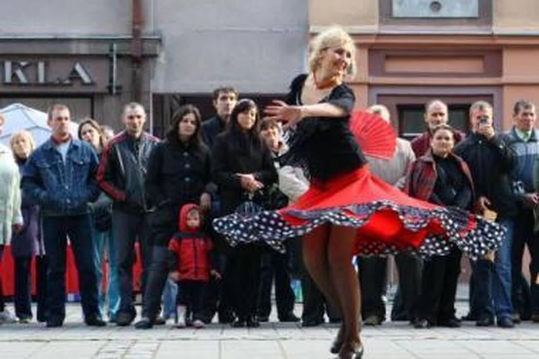 Flamenkas: prie Arkikatedros bazilikos praeivius šildė tradicinis ispanų šokis.