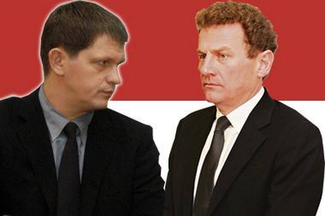 Mįslė: VP grupės prezidentas N.Numavičius (kairėje) pranešė, kad su VP grupės viceprezidentu Ž.Marcinkevičiumi suka skirtingais keliais, bet nutyli, dėl ko susipyko.