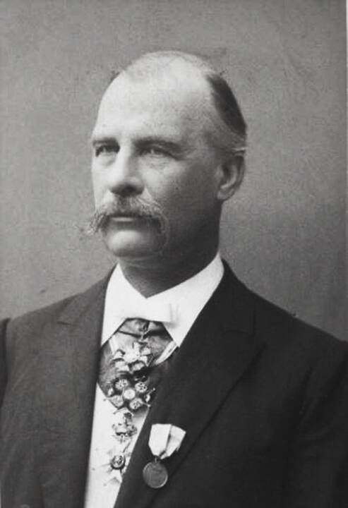 Praeitis: garlaivis „Express“ dailininko Gustafo Akselio Brolingo 1888 m. piešinyje.
