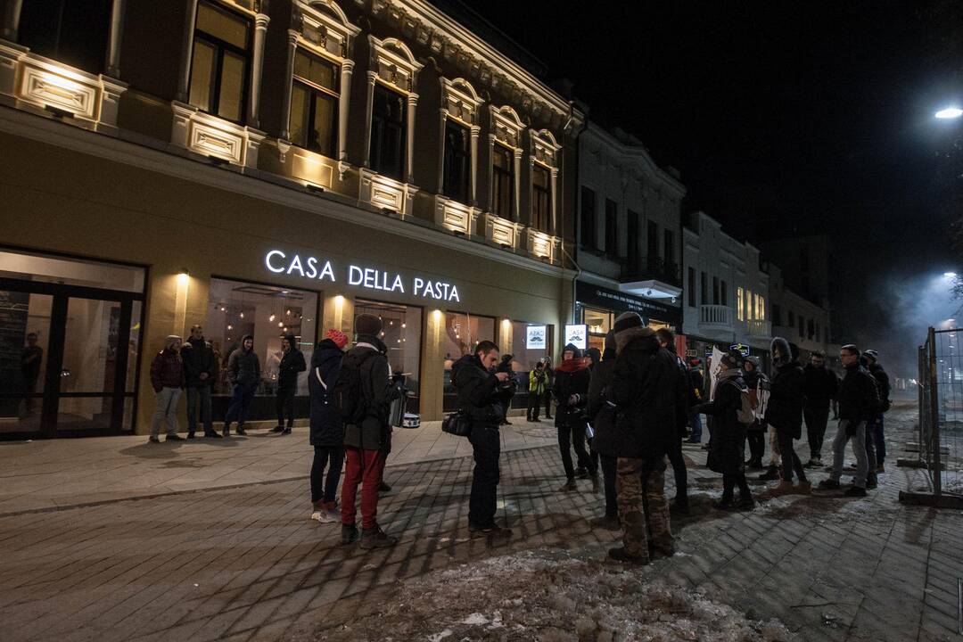 Protestas prie  restorano "Casa della pasta"