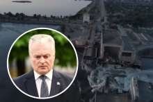 G. Nausėda apie Ukrainoje susprogdintą užtvanką: matome precedento neturintį Rusijos išpuolį