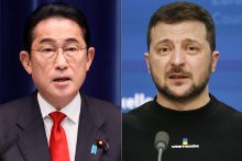 Japonijos premjeras F. Kishida per netikėtą vizitą Kyjive susitiks su V. Zelenskiu