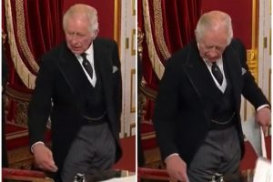 Internete plinta vaizdo įrašas: karalius Charlesas III įnirtingai gestikuliuoja savo padėjėjams