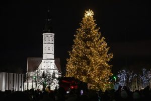 Šiaulių Kalėdų eglės įžiebimo šventinės akimirkos