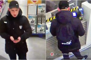 Policija ieško, kas atsiskaitė svetima banko kortele, ir turi klausimų šiam vyrui