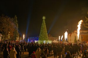 Birštone sužibo Kalėdų eglė ir apžvalgos bokšto viršūnė