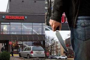 Kauno „Hesburger“ apsilankė peiliu ginkluotas plėšikas – darbuotojas pats atidavė visus pinigus