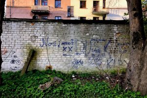 Klaipėdos universiteto pastatus atakuoja grafitininkai