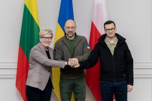 I. Šimonytė Kyjive susitiko su Lenkijos ir Ukrainos premjerais