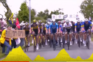Sulaikyta „Tour de France“ žiūrovė, sukėlusi masinę dviratininkų griūtį