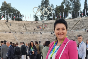 LTOK prezidentė D. Gudzinevičiūtė dalyvavo olimpinės ugnies perdavimo ceremonijoje Atėnuose