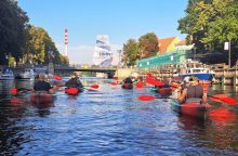 Nemokami baidarių irklavimo užsiėmimai sulaukė didžiulio vaikų susidomėjimo