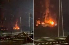 Rusijos Krasnodaro krašte dega naftos bazė, pranešama apie dronų ataką