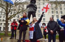 Tūkstančiai demonstrantų Sakartvele susirinko į 11-ąjį iš eilės rengiamą protestą