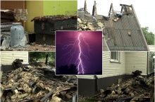 Žaibas Aušros būstą akimirksniu pavertė nuolaužomis: kad dega mano namo stogas, rėkė kaimynai