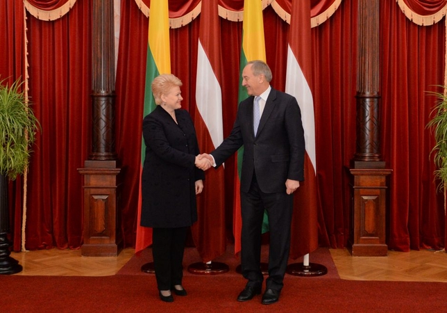 D. Grybauskaitė Rygoje susitiko su Latvijos prezidentu A. Bėrziniu