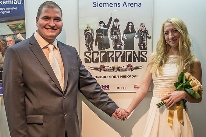 Jaunieji iš Kaliningrado savo vestuves šventė „Scorpions“ koncerte