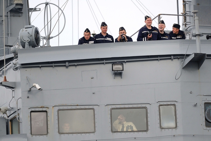 Rusijos jūrų pėstininkai atvyko į Prancūziją dalyvauti „Mistral“ mokymuose