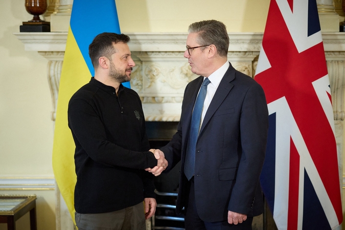 Volodymyras Zelenskis ir Keiras Starmeris