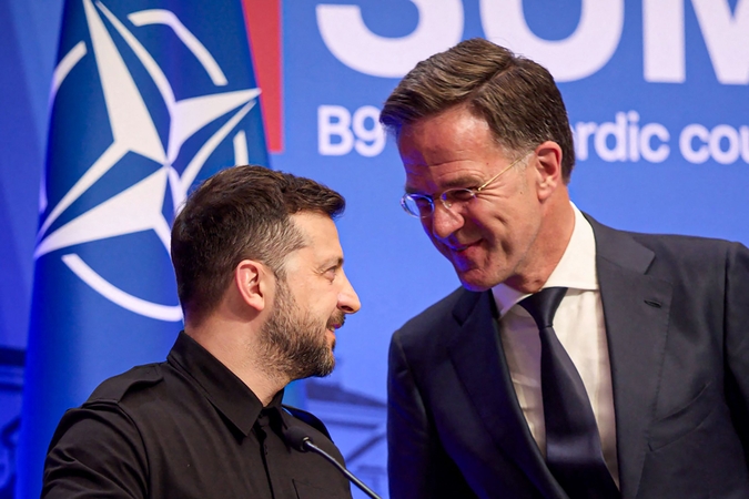 Volodymyras Zelenskis ir Markas Rutte