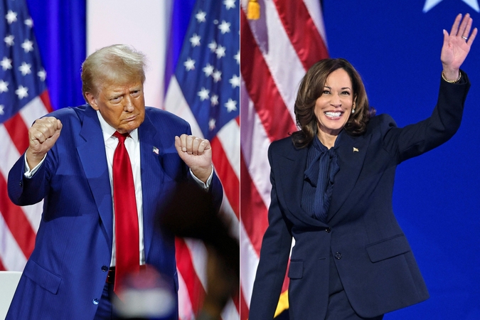 Donaldas Trumpas ir Kamala Harris