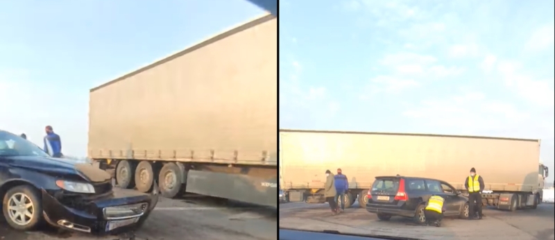 Kauno rajone vilkikas nepraleido „Volvo“ automobilio: nukentėjo moteris
