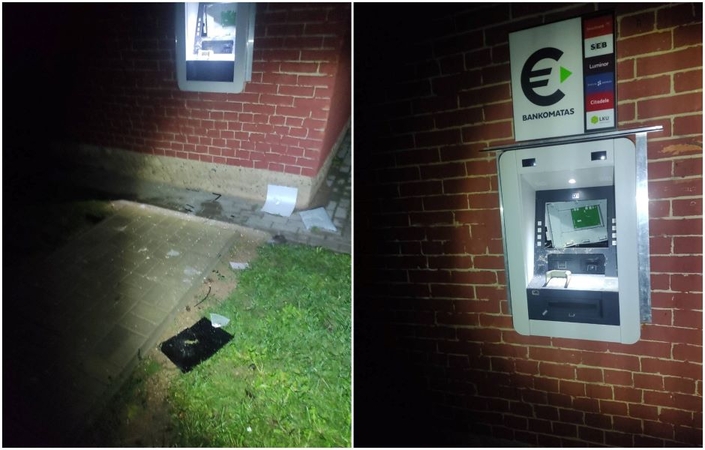 Pasieniečiai sulaikė bankomatą išlaužti bandžiusį neblaivų vyrą