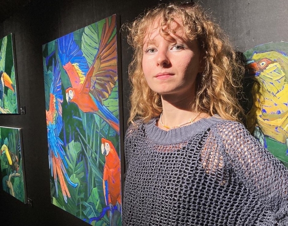 Svajonė: ekologijos tematiką savo darbuose gvildenanti tapytoja K.Asinus svajoja kada nors nuvykti į tikras Pietų Amerikos džiungles. 