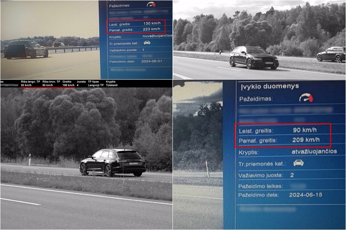 Vietoje 90 km/val. – 209km/val. greitis: vairuotojas nuskubėjo tiesiai pareigūnams į rankas