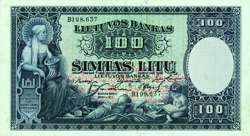 Puošnu: ant 1928 m. išleisto 100 litų banknoto pavaizduota diplomato Edvardo Turausko žmona Elena.