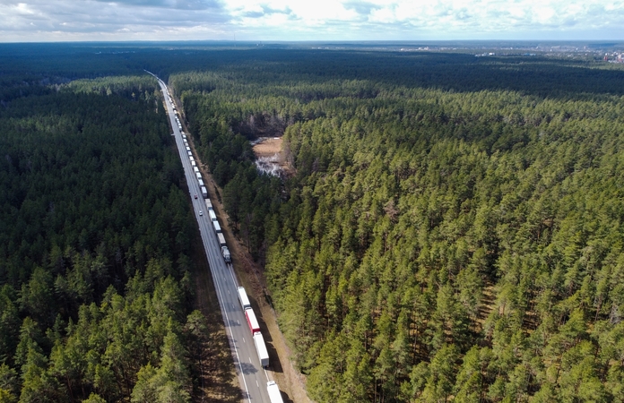 Vilkikų eilės Lietuvos–Baltarusijos pasienyje nežymiai sutrumpėjo