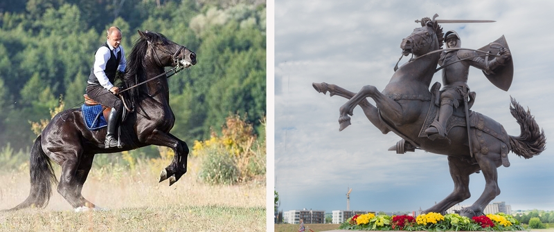 Pozavo: skulptoriai atidžiai fotografavo Laurušos (kairėje) šuolius, o nuotraukos pasitarnavo liejant skulptūrą.